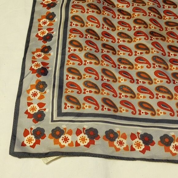 Vintage Blue and Orange Handkerchief/Scarf - Picture 2 of 5